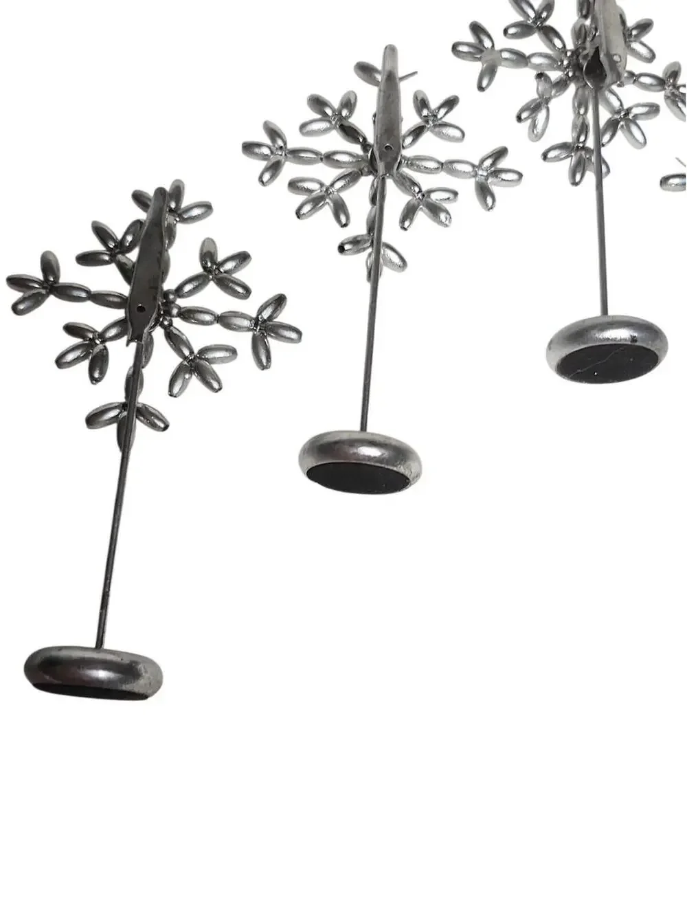 Pier 1 Chrome Silver Party Snowflake Star Place Setting Card Holders Set of 5